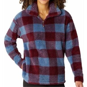 Eddie Bauer Plaid Fleece Sherpa Pullover